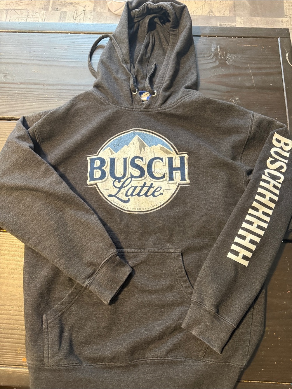 Busch Unisex Hooded Sweatshirt in Charcoal